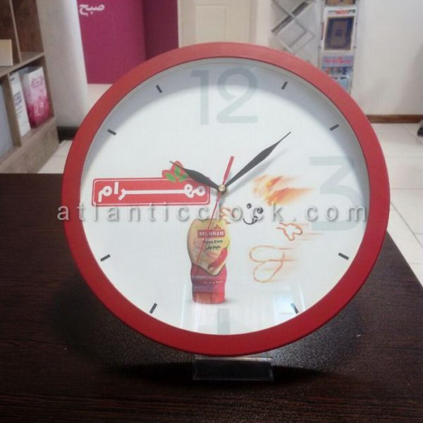 ساعت دیواری تبلیغاتی مواد غذایی مهرام سایز 41 گرد